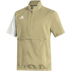 Adidas Mens Stadium 1/4 Zip Woven Short Sleeve Golf Top -Baccarat shop 142065018