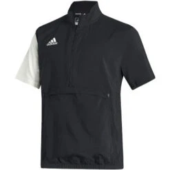 Adidas Mens Stadium 1/4 Zip Woven Short Sleeve Golf Top -Baccarat shop 142065019
