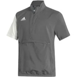 Adidas Mens Stadium 1/4 Zip Woven Short Sleeve Golf Top -Baccarat shop 144212203
