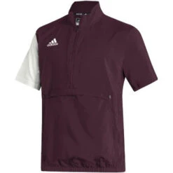 Adidas Mens Stadium 1/4 Zip Woven Short Sleeve Golf Top -Baccarat shop 144212208