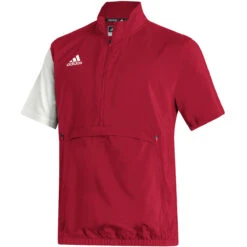Adidas Mens Stadium 1/4 Zip Woven Short Sleeve Golf Top -Baccarat shop 146874332