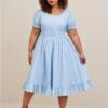 Disney Cinderella Stretch Poplin Puff Sleeve Midi Dress -Baccarat shop 19466508 00134 hi