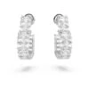 Swarovski - Matrix White Heart Hoop Earrings W/Rhodium Plating -Baccarat shop 199460 Large