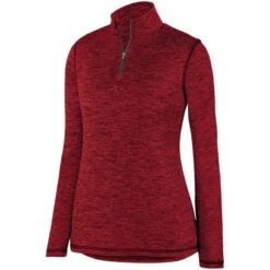 Augusta Women's Intensify Black Heather 1/4 ZIP Pullover -Baccarat shop 37152865
