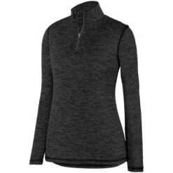Augusta Women's Intensify Black Heather 1/4 ZIP Pullover -Baccarat shop 65978383