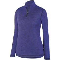 Augusta Women's Intensify Black Heather 1/4 ZIP Pullover