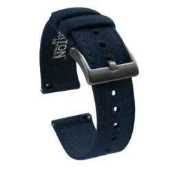 Navy Blue | Crafted Canvas -Baccarat shop Navy Canvas gunmetal buckle