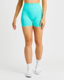 Evolve Speckle Seamless Shorts - Aqua Green