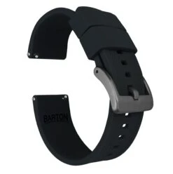 Black | Elite Silicone -Baccarat shop black elite silicone elite silicone barton watch bands 20mm gunmetal grey standard 437870
