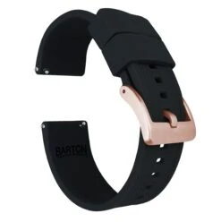 Black | Elite Silicone -Baccarat shop black elite silicone elite silicone barton watch bands 20mm rose gold standard 552637