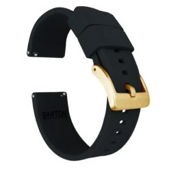 Black | Elite Silicone -Baccarat shop black elite silicone elite silicone barton watch bands 22mm gold standard 810142