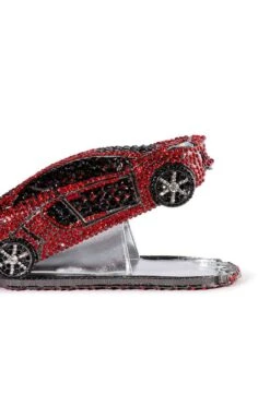 BLING RACE CAR RHINESTONE CLUTCH -Baccarat shop bling race car rhinestone clutch red black 7 7