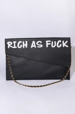 RICH AS FUCK SUPERSIZED CLUTCH -Baccarat shop rich as fuck supersized clutch black 2 2 c1