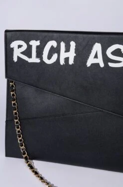 RICH AS FUCK SUPERSIZED CLUTCH -Baccarat shop rich as fuck supersized clutch black 4 4
