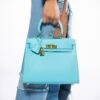 WORK IT PU LEATHER LIGHT BLUE BAG -Baccarat shop work it pu leather light blue bag blue 1 1