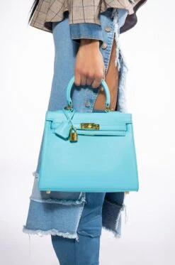 WORK IT PU LEATHER LIGHT BLUE BAG